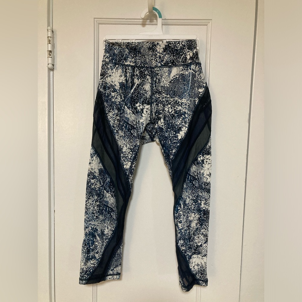 Teal and white leggings